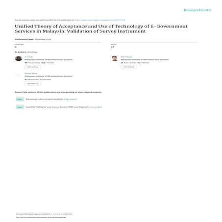 Unified theory of acceptance and use of technology of e government services i...