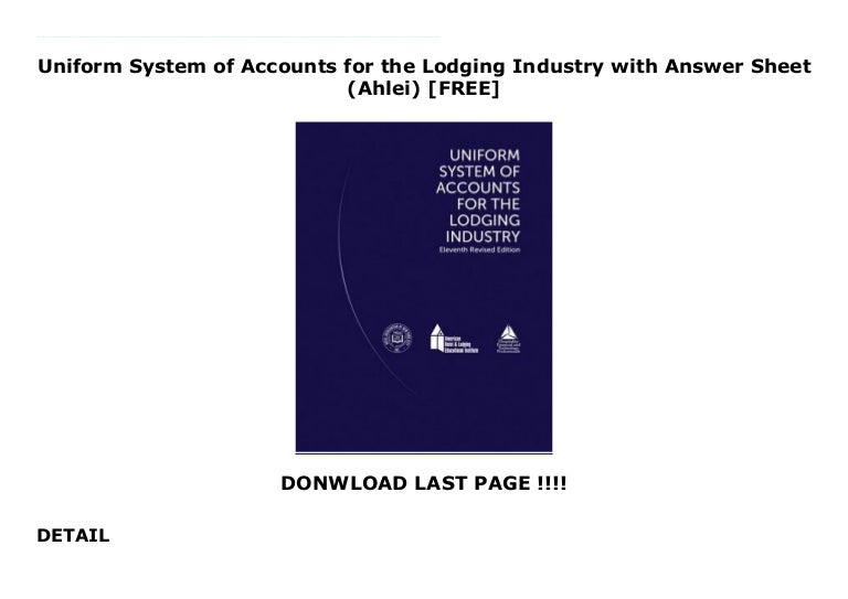 Uniform System Of Accounts For The Lodging Industry Italiano