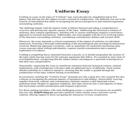 Uniform Essay