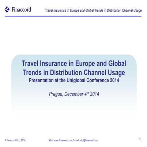 Travel Insurance in Europe and Global Trends in Distribution Channel Usage
