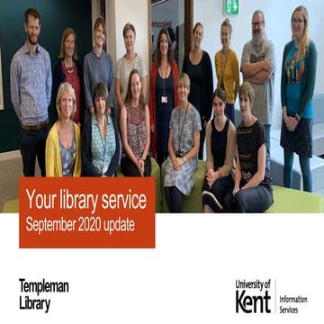 University of Kent: Templeman Library services and support for academic staff
