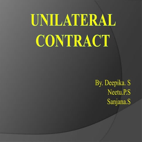 Unilateral contract