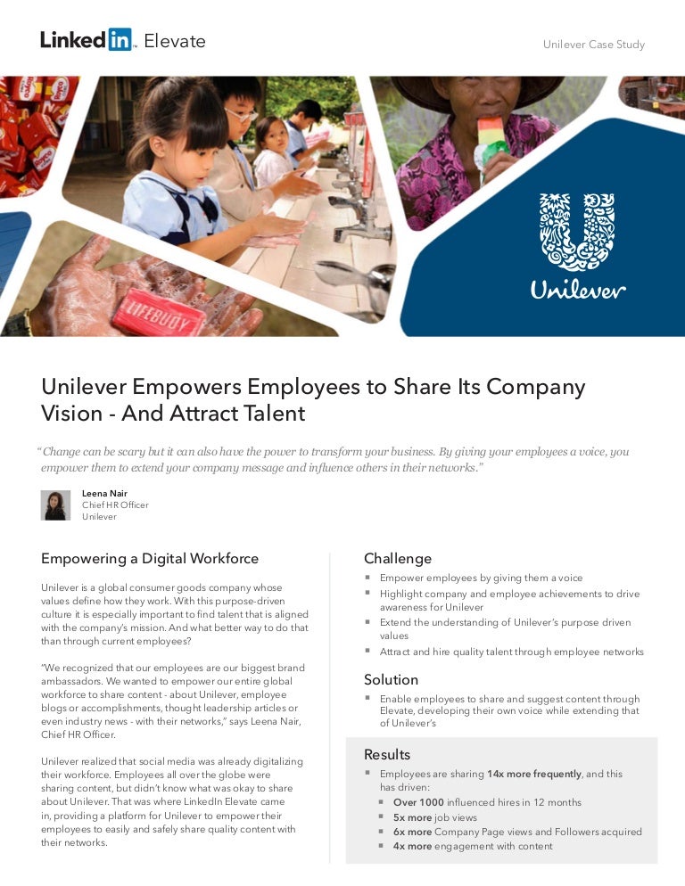 Unilever case study analysis image