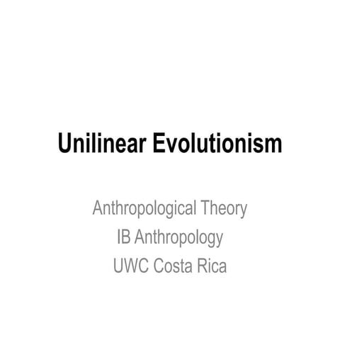 Unilinear Evolutionism