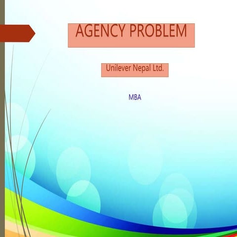 Agency problem in Unilever Nepal Limited | PPTX
