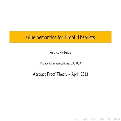 Glue Semantics for Proof Theorists