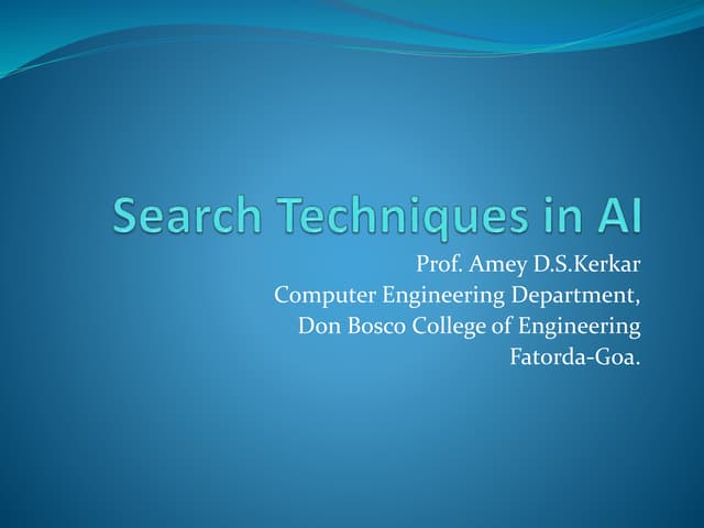 Informed and Uninformed search Strategies