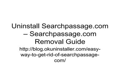 Uninstall searchpassage.com – searchpassage.com removal guide