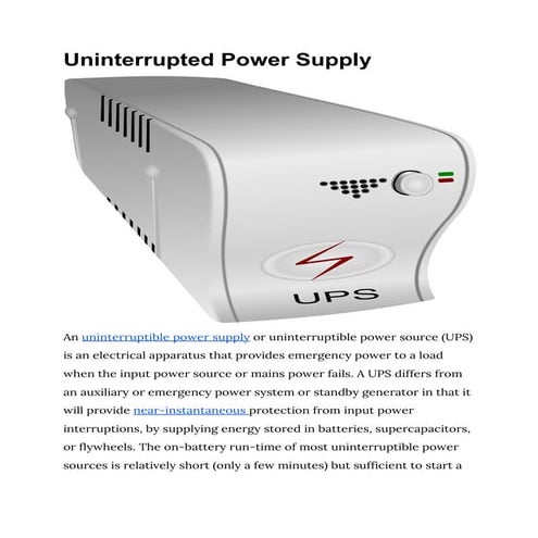 Uninterrupted power supply