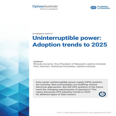 Uninterruptible power adoption trends to 2025