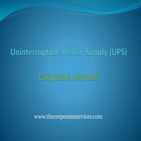 Uninterruptible power supply (ups)