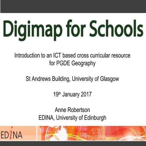 Introduction to an ICT based cross curricular resource for PGDE Geography