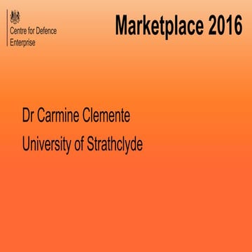 CDE Marketplace 2016: University of Strathclyde (Persistent surveillance)