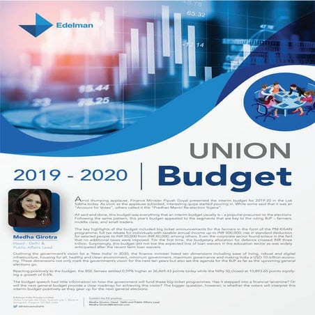 India Union Budget 2019 - 2020