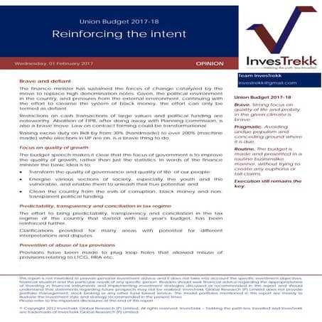 Union budget 2017 18