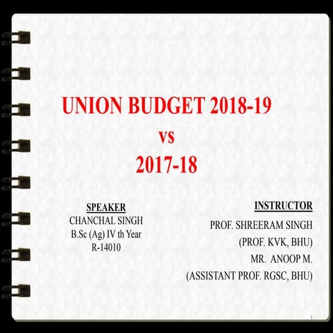 Union budget 2018 -19 VS 2017-18