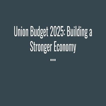 Union Budget 2025 – Building a Future for All | PDF