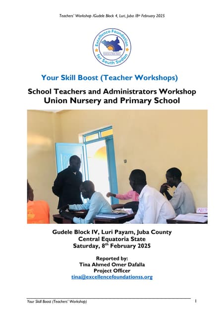 Union Nursery & Primary School Teachers Workshop Report February 2025