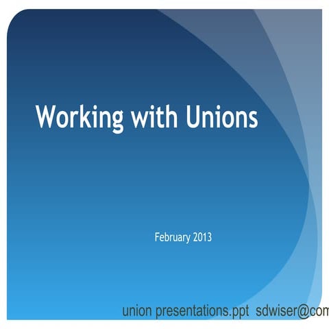 Working with Unions from an HR perspective