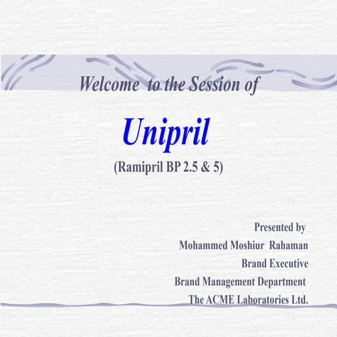 Unipril (Ramipril) ppt