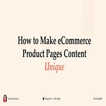How to Make eCommerce Product Pages Content  Unique