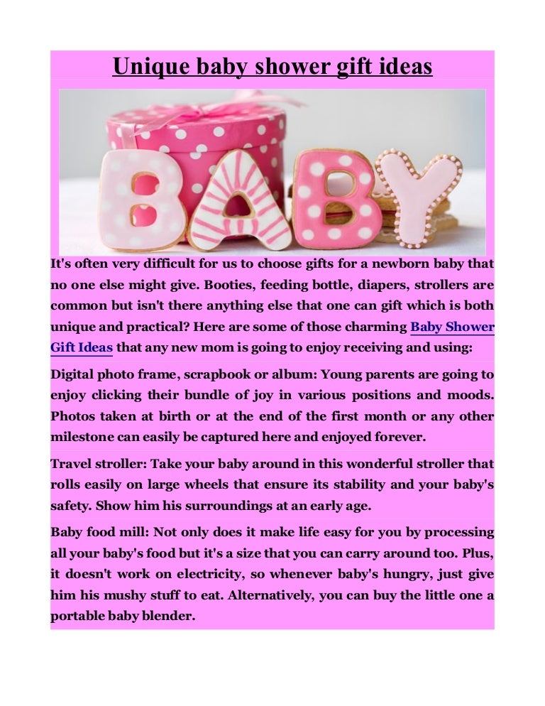 Unique Baby Shower Gift Ideas