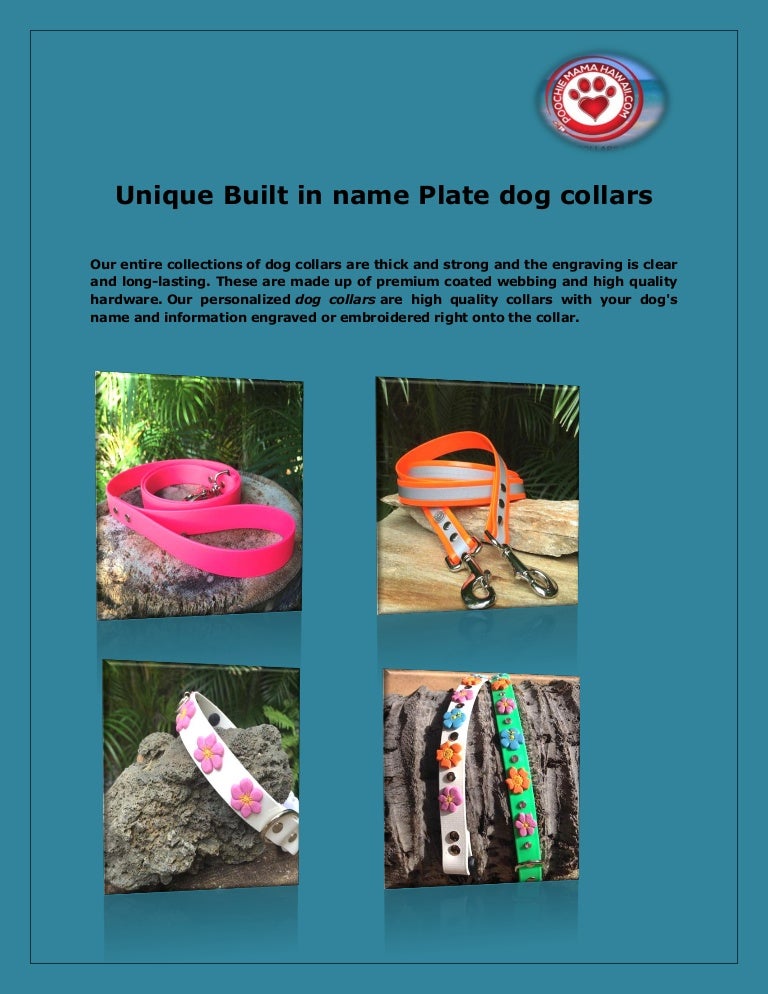 dog collar name plate built in