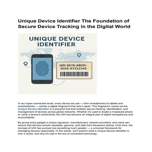 Unique Device Identifier The Foundation of Secure Device Tracking in ...