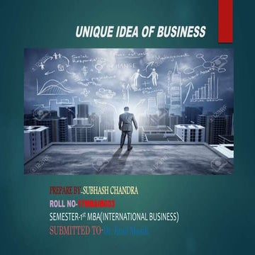 Unique idea of business