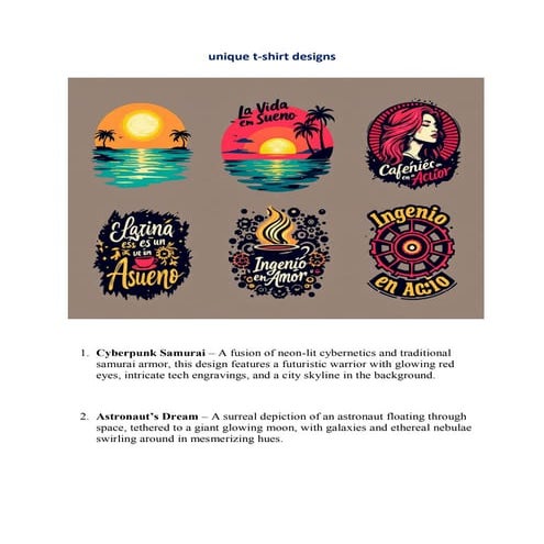 Unique t-shirt designs high Quality For beginners | PDF