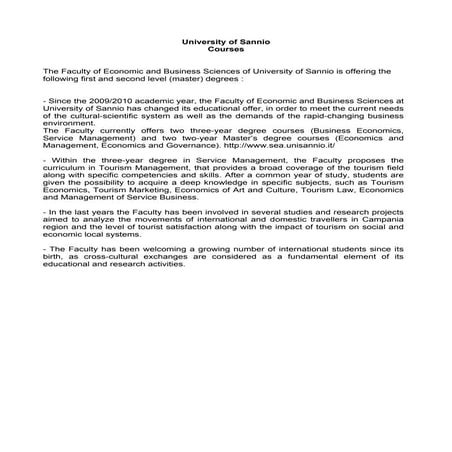 Uni sannio courses_faculty_economics