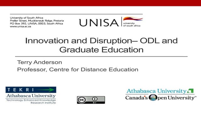 Presentation to UniSA - Graduate Education at a distance