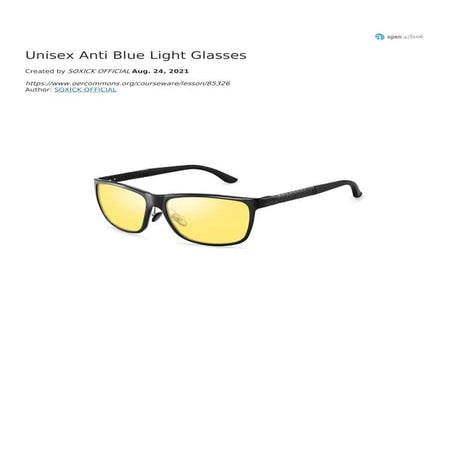 Unisex anti blue light glasses | PDF