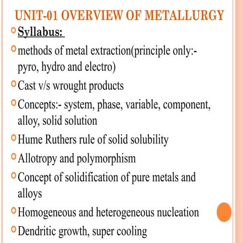 overview of metallurgy