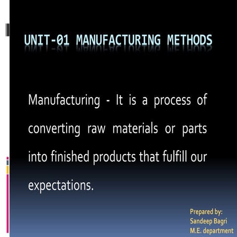 Manufacturing Methods