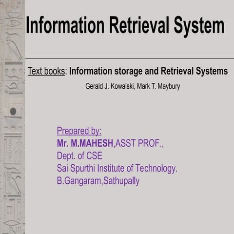 Introduction to Information retrieval system