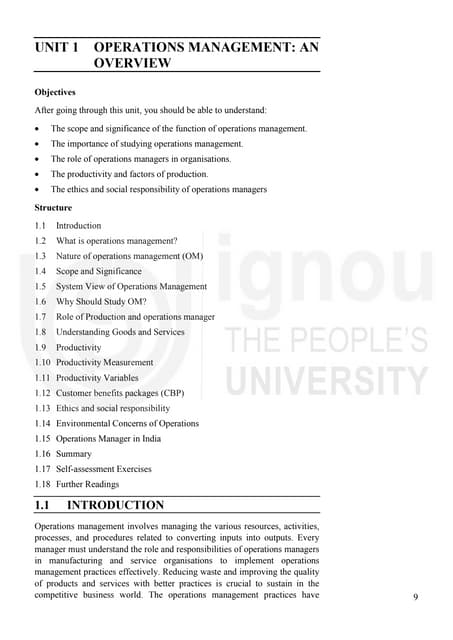 Elements of operations management | PDF
