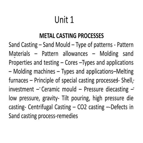 Manufacturing Process Unit-1 (AU2021Reg)