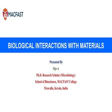 Biological Interactions with Materials - Nanobiotechnology | PDF