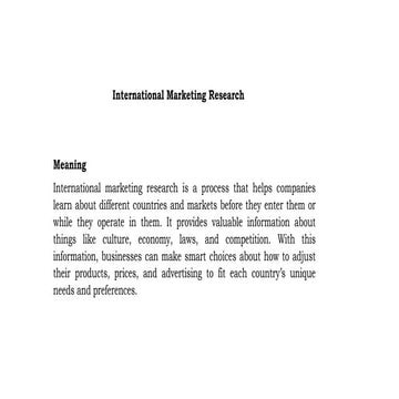 International Marketing Research, Nature and scope of Marketing