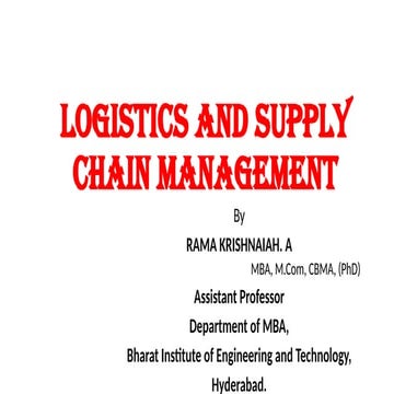Introduction and meaning of Supply Chain Management