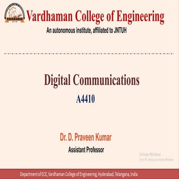 Baseband Modulation Techniques - PCM, DPCM, DM
