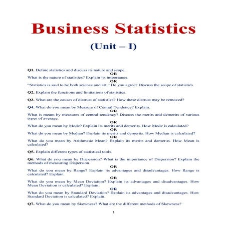 statistics MBA first year Unit - first.docx