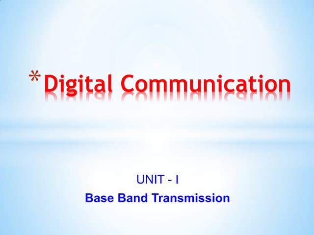 Base band transmission