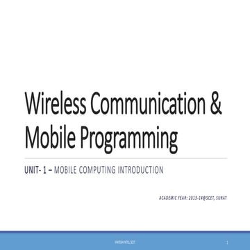 Unit 1 - mobile computing introduction | PDF