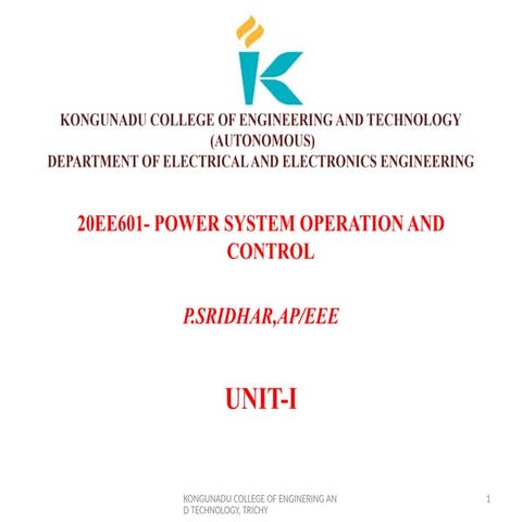 UNIT-1-PPT-Introduction about Power System Operation and Control