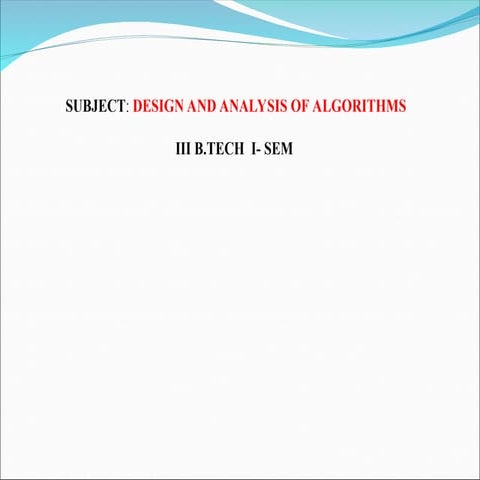 UNIT-1-PPT-DESIGN AND ANALYSIS OF ALGORITHMS | PPT