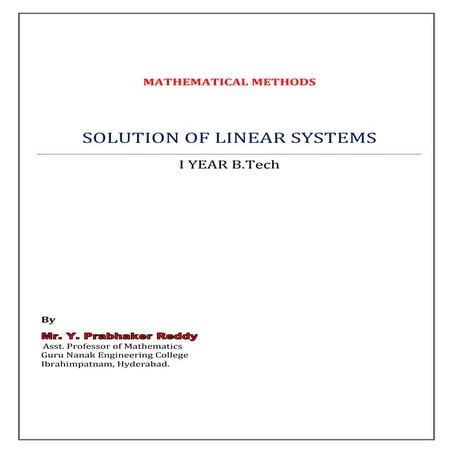 Unit 1-solution oflinearsystems
