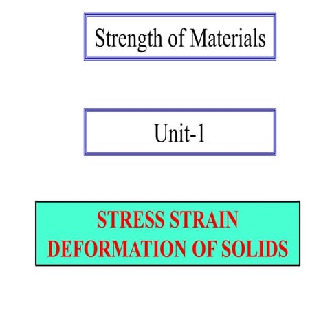 Unit  1-stress, strain and deformation of solids