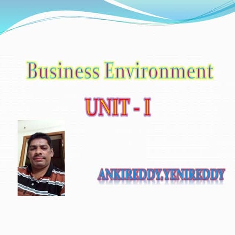 BUSINESS ENVIRONMENT UNIT-1